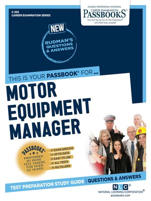 cover image of Motor Equipment Manager